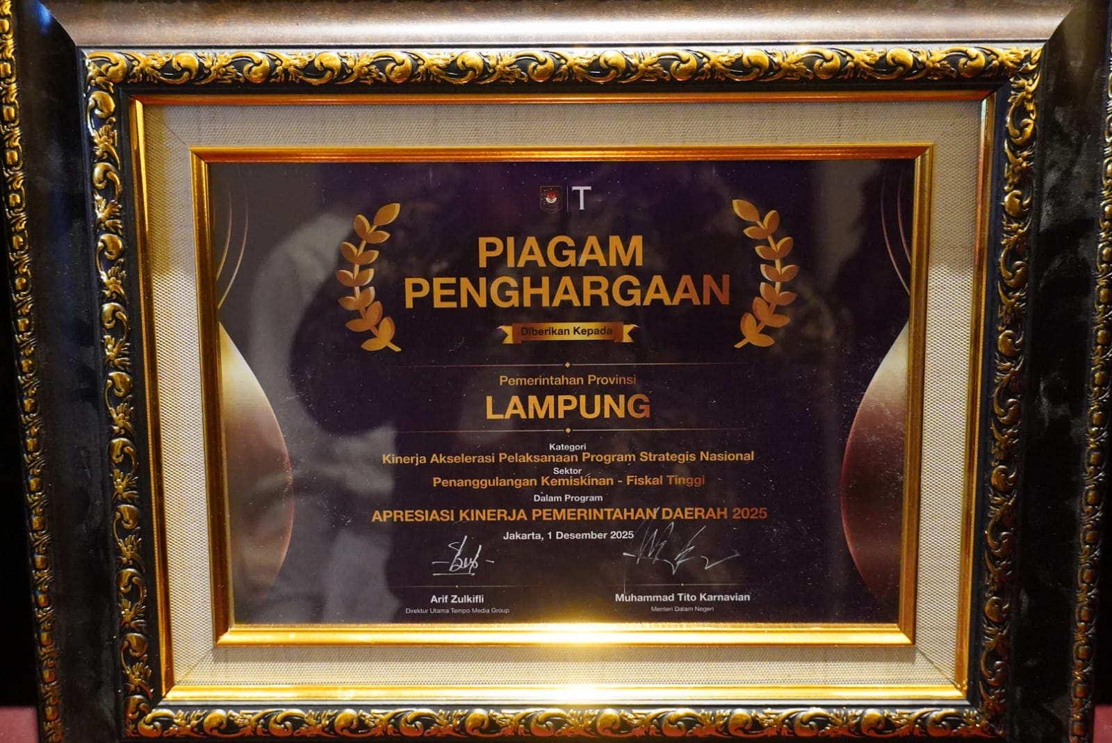 Metode Penilaian Relatif Ketat, Lampung Raih 2 Penghargaan Kemendagri dan Kementerian PU